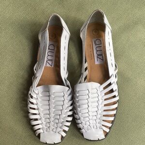White Leather Huarache Women Shoes